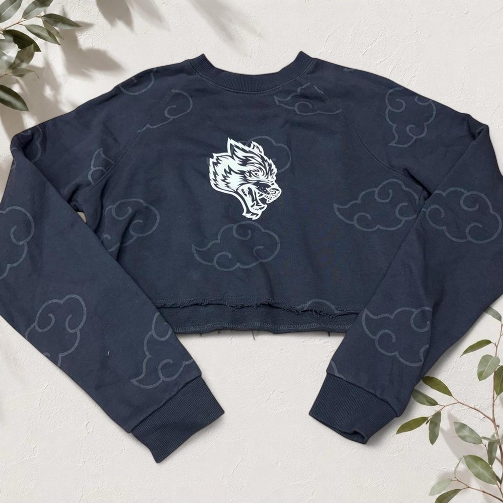 Darc Sport x Naruto Cropped Crewneck Sweatshirt Storm Blue Navy S Akatsuki Cloud